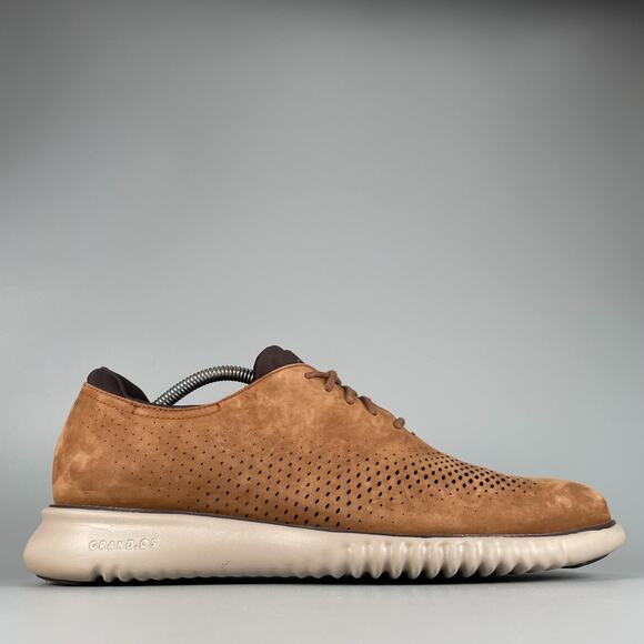 Cole Haan 2.0 Zerogrand Mens 10.5 M Brown Suede Oxford Casual Dress Shoe Sneaker